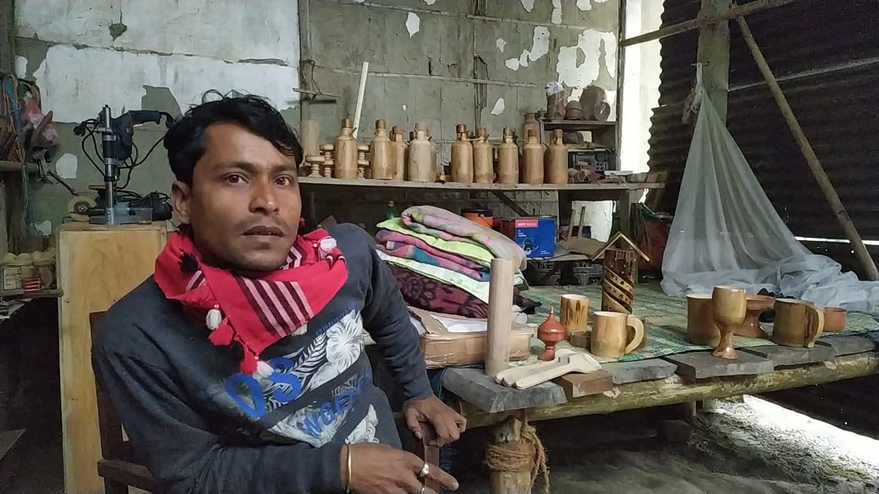 Dipen Kalita at his workshop