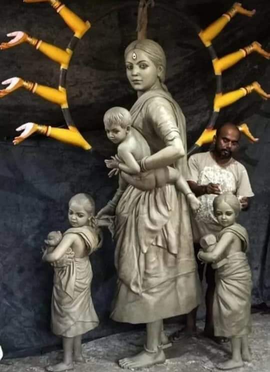 Migrant Worker Mother As Maa Durga