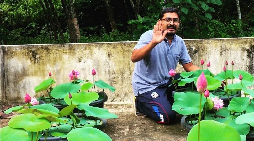 Kerala Nurse Growing Lotus