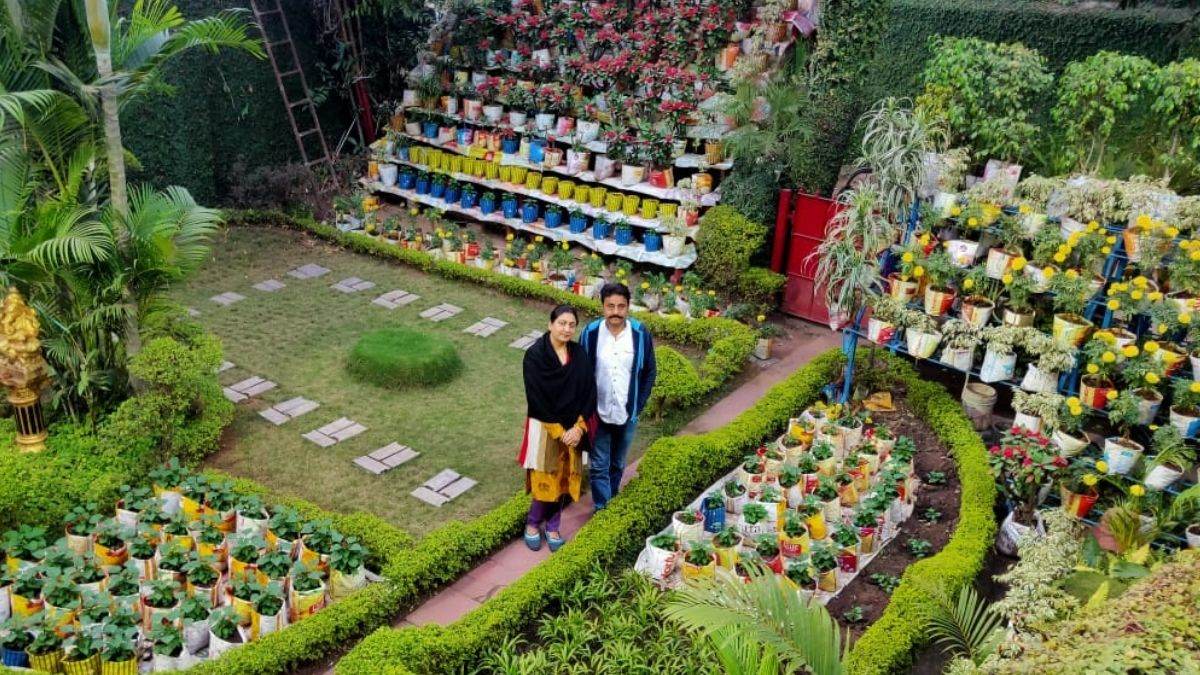 Jharkhand Couple Giving Plants