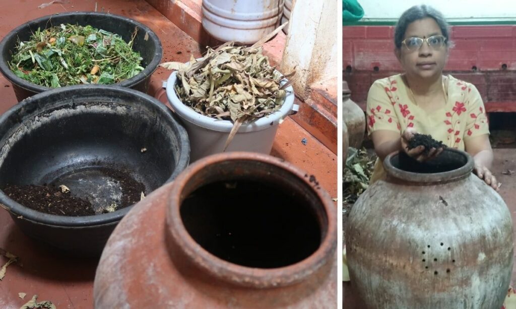 Bengaluru Woman making compost
