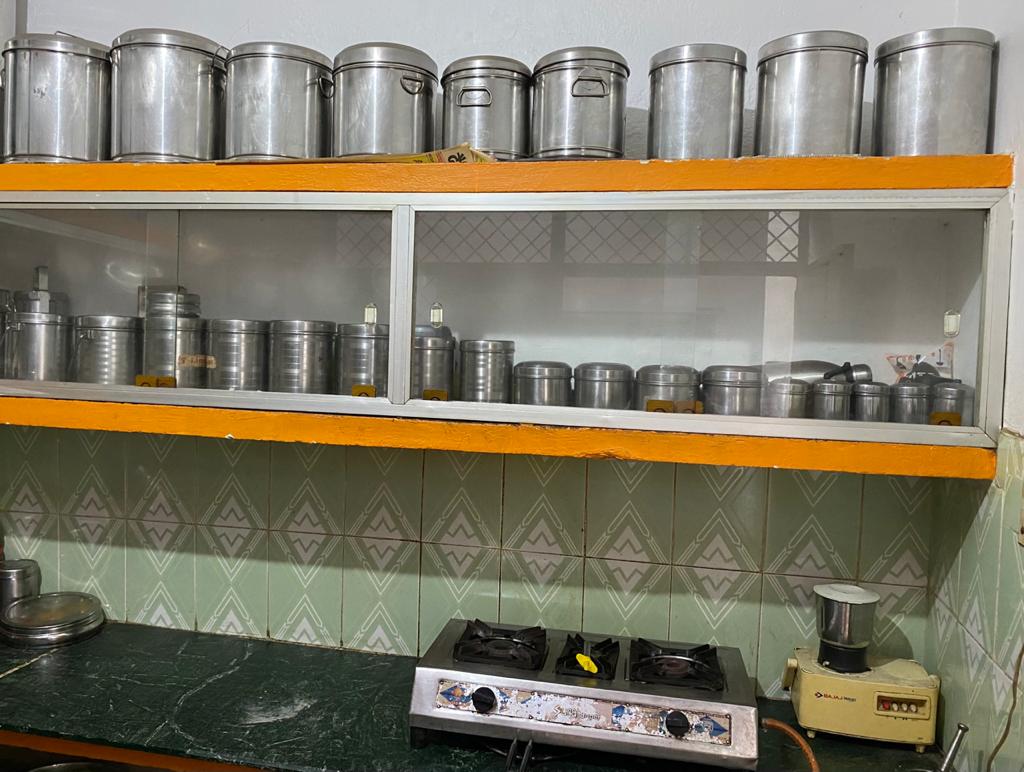 Steel Containers in Kitchen 