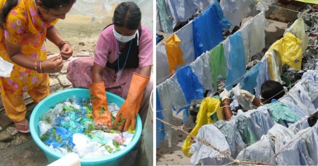 cleaning waste plastics, collected by ragpickers to make HRP 