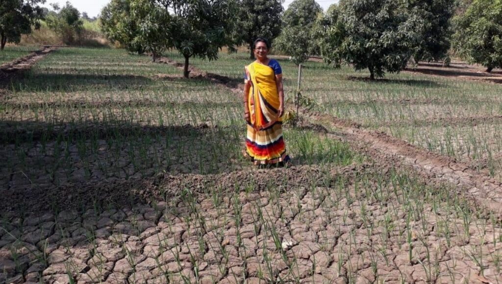 woman farmer Lakshmi Patel at her farm 