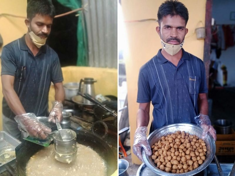 Making mungodi or bhajiya with machine