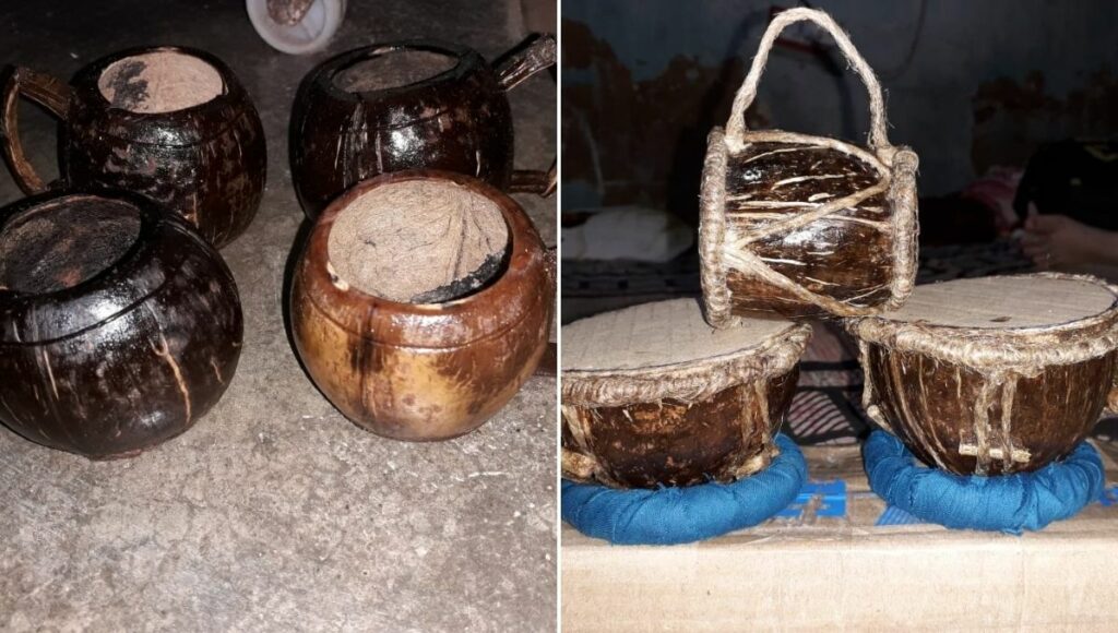 best out of waste craft from coconut shells