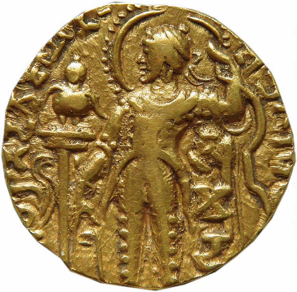 Gold coin issued by Emperor Samudragupta