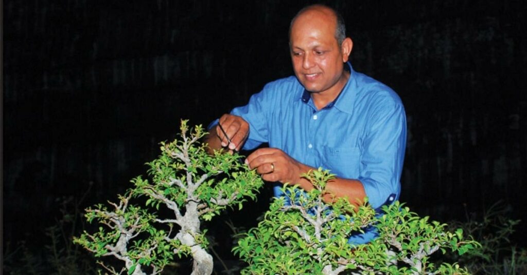 Saumik Das Taking Care of His Bonsai Tree
