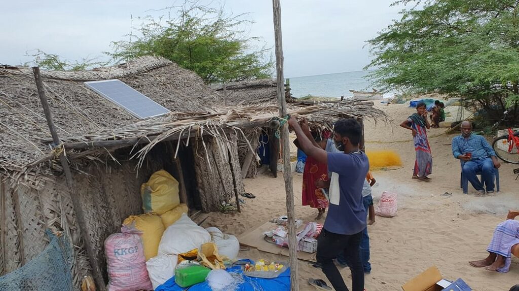 Youtuber and fisherman M Shaktivel brought 15 solar panels to his village