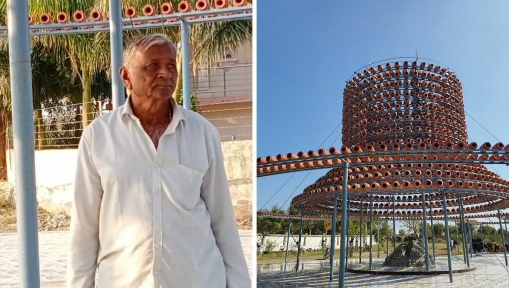 bhagwanji bhai made a bird house in his village 