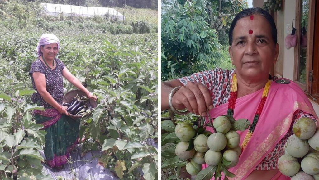 Dilli Maya Bhattarai woman farmer from Sikkim growing organic vegetables 