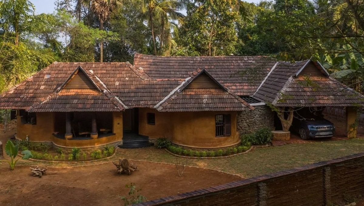 Eco-friendly, Sustainable house made of mud, straw and jaggery stays cool even in summer