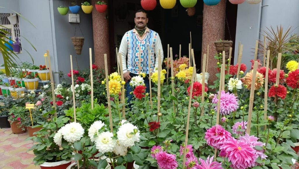 Jitendra kumar in his home garden 