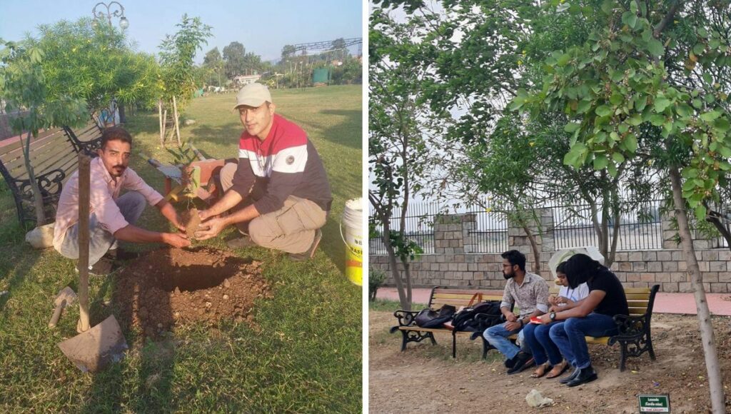Navjeev Planting Tree In The Park