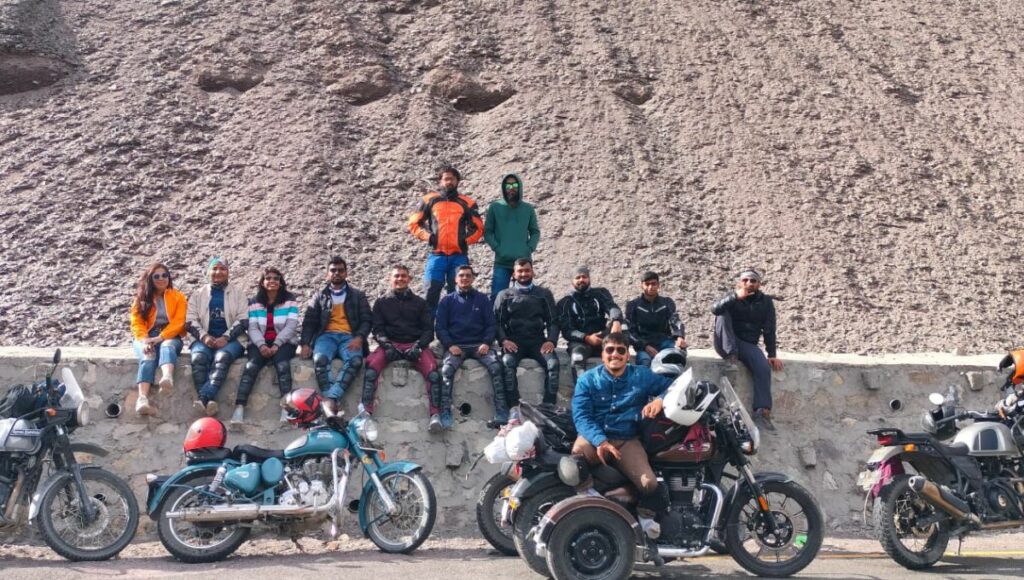 Shivam with his group at Ladakh trip 