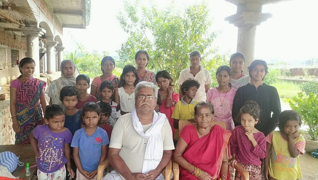 Hare Ram Pandey With All kids of his orphanage 