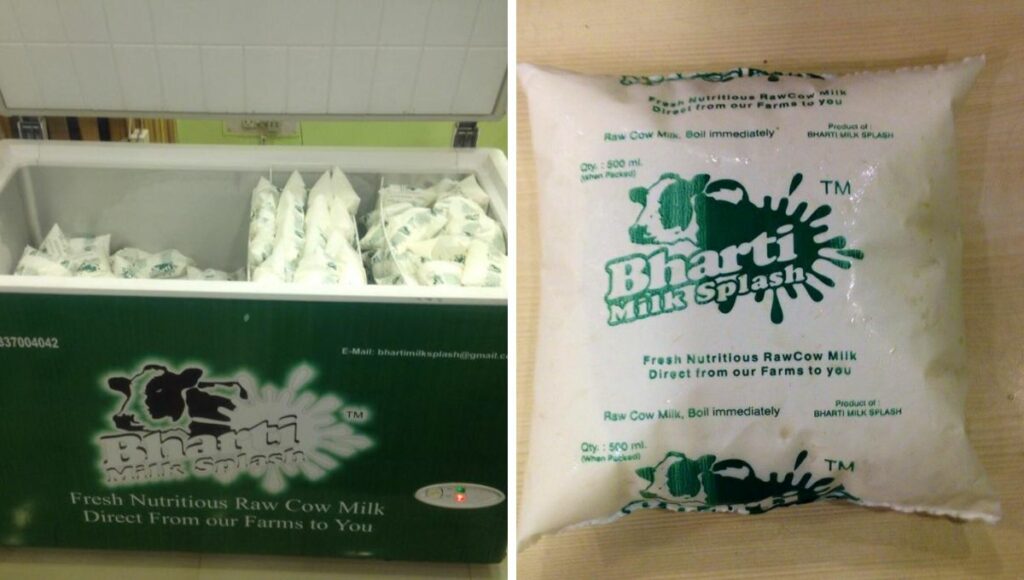 manish running a dairy business with Bharti milk splash brand 