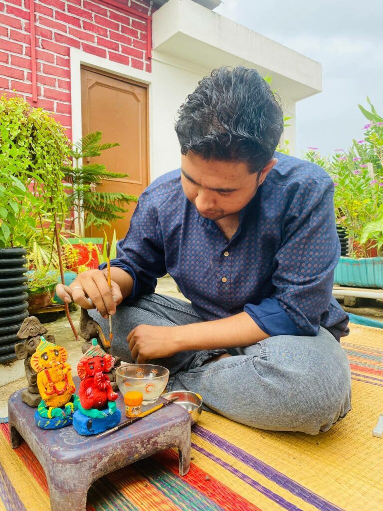 Nimish Gautam making eco-friendly Ganesha Idols