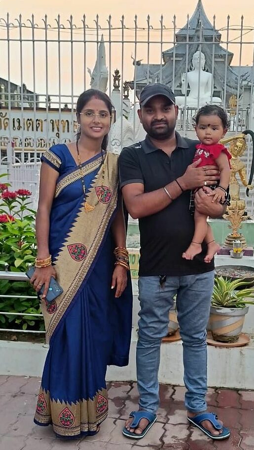 Babli with husband Rohit and daughter Aarvi
