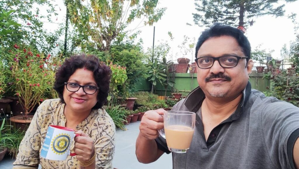 vibha and satish at their terrace garden in patna 