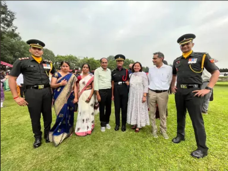 Lieutenant Aditi Yadav with her Family