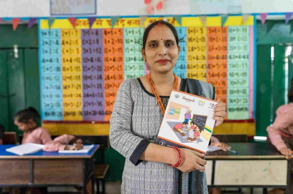 Sunita Singh, who teaches Class 3 students