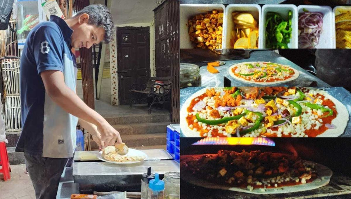 Atharv making Pizza on Mumbai street