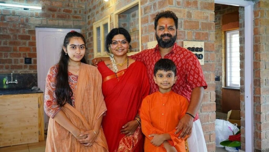 Pushpa and Kishan with their children